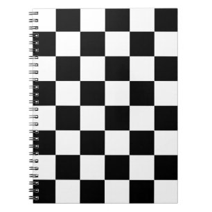Carnet Motif chèque À damiers noir blanc