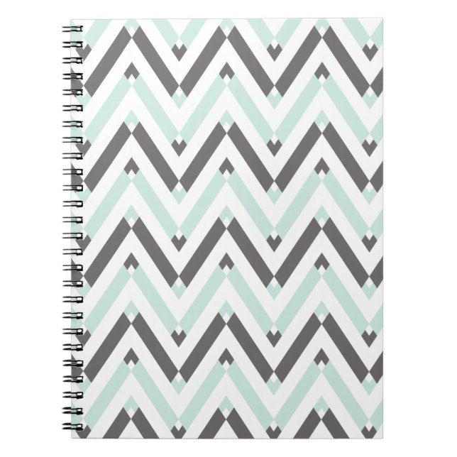Carnet Motif Chevron géométrique moderne Gris de Mint (Devant)