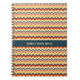 Carnet Motif Chevron personnalisable avec couleur rétro p