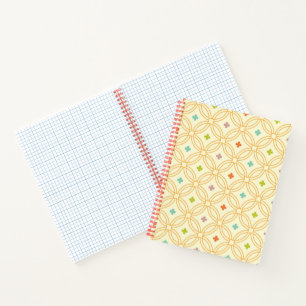 Carnet Motif circulaire à verrouillage géométrique rétro