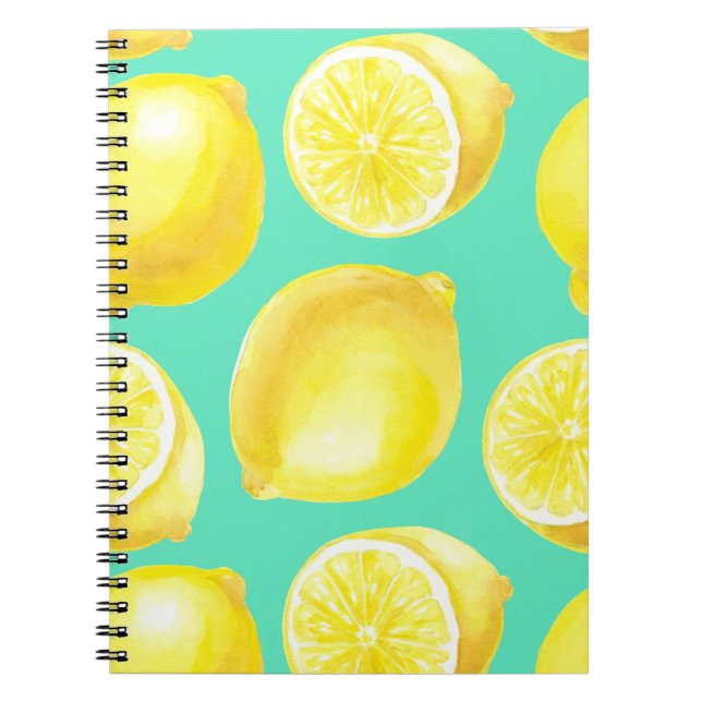 Carnet Motif citrons aquarelle (Devant)