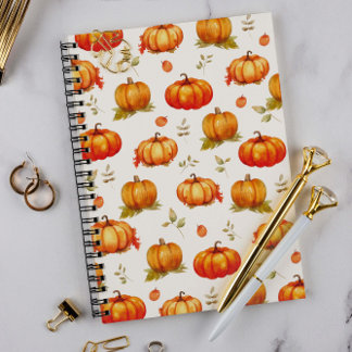 Carnet Motif citrouille aquarelle