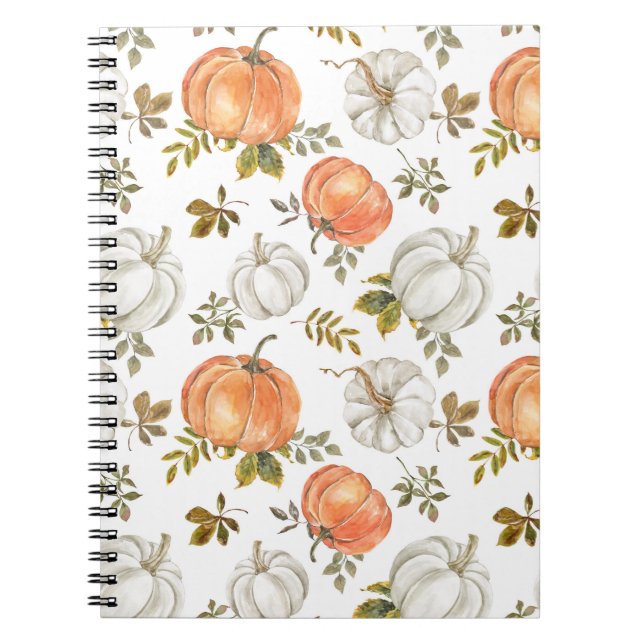 Carnet Motif Citrouille d'aquarelle d'automne (Devant)