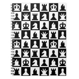 Carnet Motif classique de tableau d'échec noir et blanc