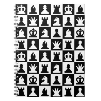 Carnet Motif classique de tableau d'échec noir et blanc