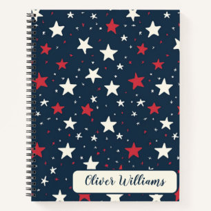 Carnet Motif Classique d'Étoiles Patriotiques