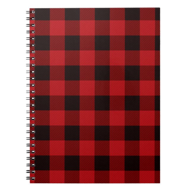 Carnet Motif classique rouge et noir (Devant)