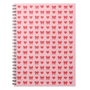 Carnet Motif Cœurs Roses et Rubans Doux