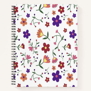 Carnet Motif coloré d'aquarelle à fleurs de printemps