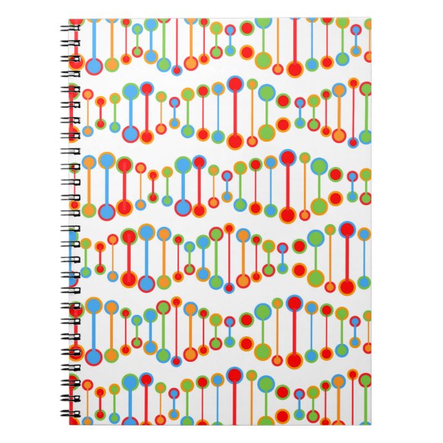 Carnet Motif coloré de structure d'ADN (Devant)