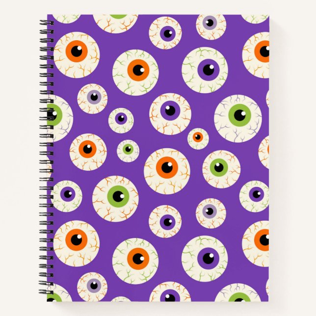 Carnet Motif coloré Halloween Eyeballs (Devant)