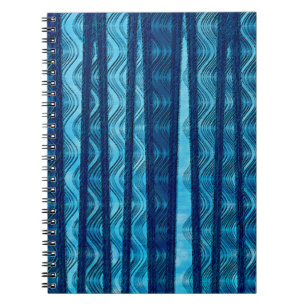 Carnet Motif Cool unique Blue Retro Wave