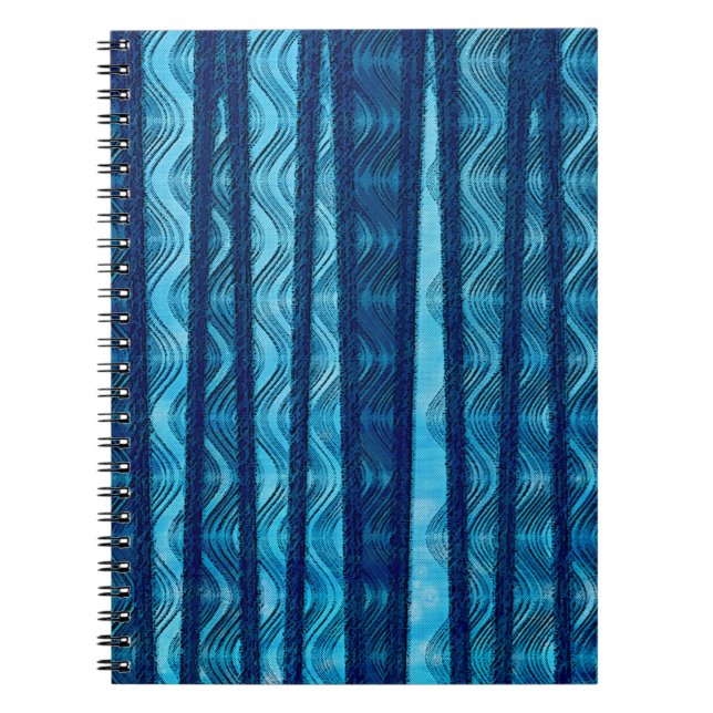 Carnet Motif Cool unique Blue Retro Wave (Devant)