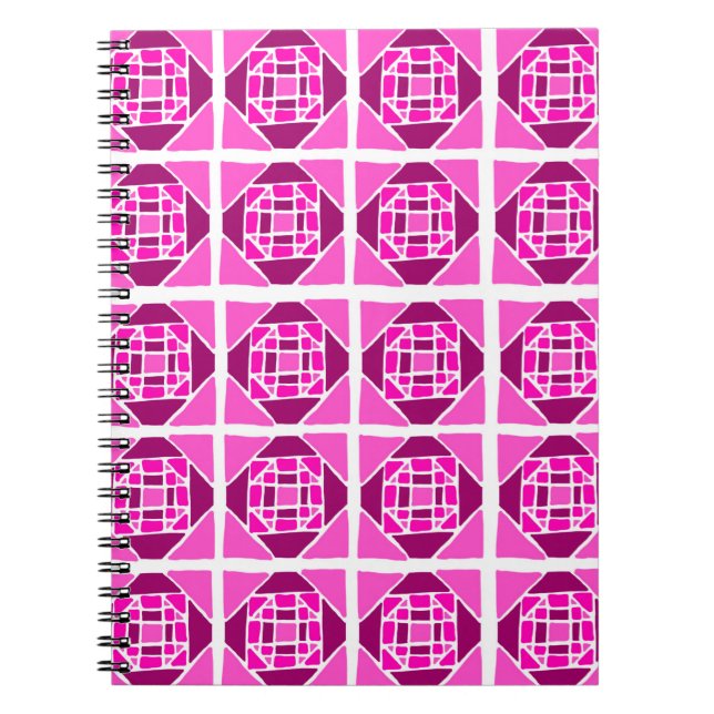 Carnet motif couette rose (Devant)