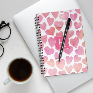 Carnet Motif couleur rose des coeurs