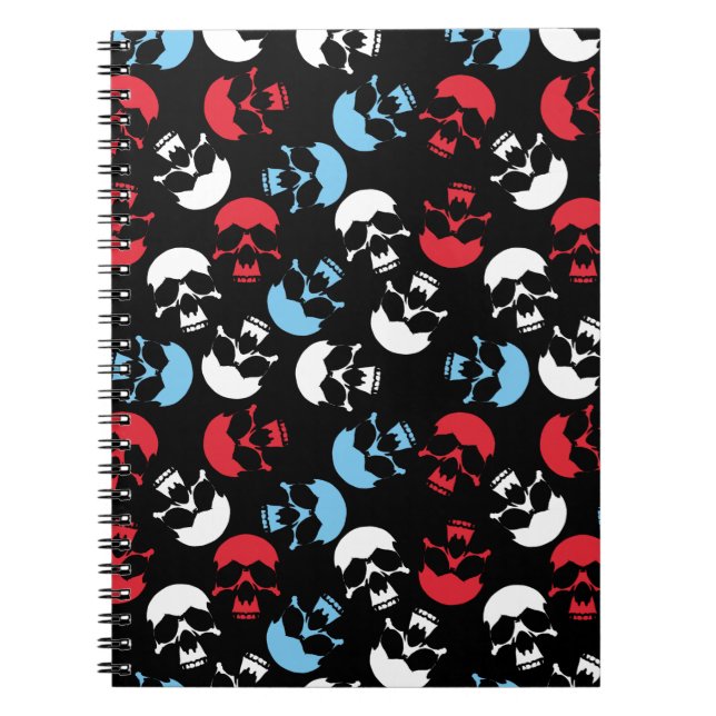 Carnet Motif crâne multicolore (Devant)