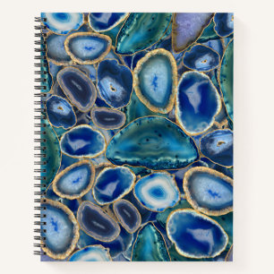 Carnet Motif cristal Blue Geodes