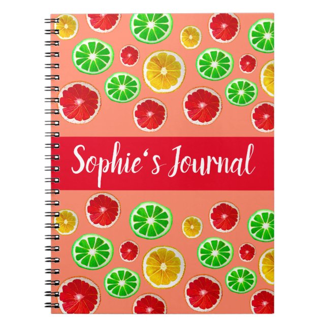 Carnet Motif d'agrumes de fruits juteux (Devant)