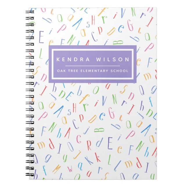 Carnet Motif d'alphabet mignon - Enfants ou enseignant (Devant)