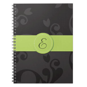 Carnet Motif Damas, Damas gris, Monogramme