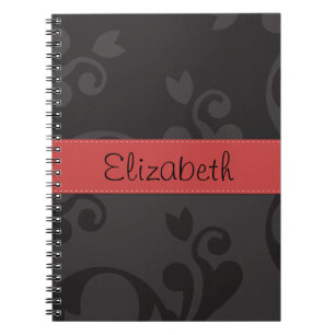 Carnet Motif Damas, Damas Gris, Votre Nom