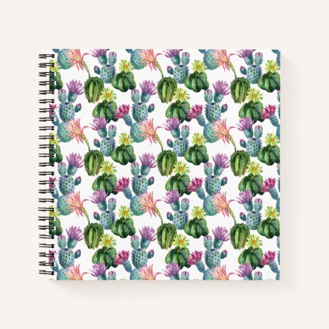 Carnet Motif d'aquarelle Cactus Art (Devant)