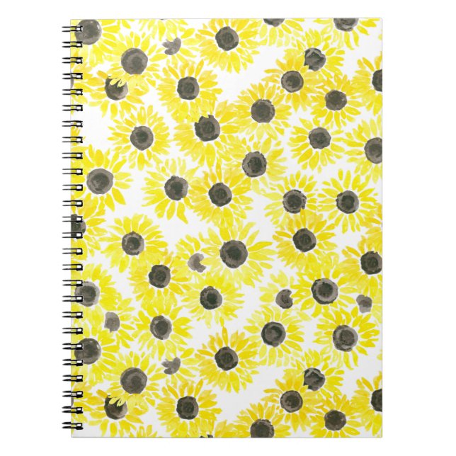 Carnet Motif d'aquarelle des tournesols (Devant)