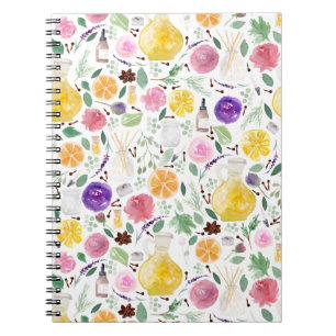 Carnet Motif d'aromathérapie en aquarelle