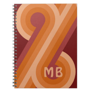 Carnet Motif d'art rouge orange foncé marron personnalisé