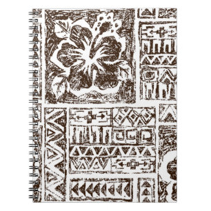 Carnet Motif d'art tropical autochtone hawaïen