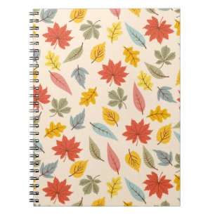 Carnet Motif d'automne feuille colorée