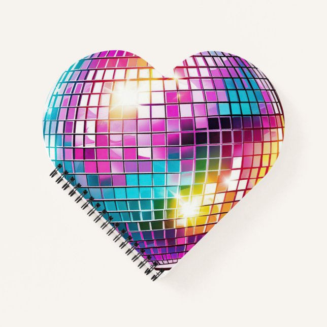 Carnet Motif de bal Disco Rose (Devant)