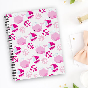 Carnet Motif De Baleines, Beaux Baleines, Baleines Roses