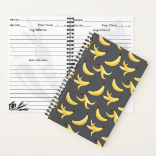 Carnet Motif de banane jaune rétro drôle éditable pour fê
