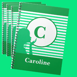 Carnet Motif de bande personnalisé Monogramme moderne c