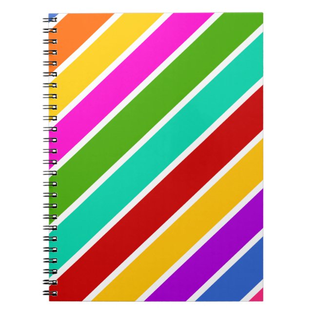 Carnet Motif de bandes de bonbons de couleur rétro (Devant)