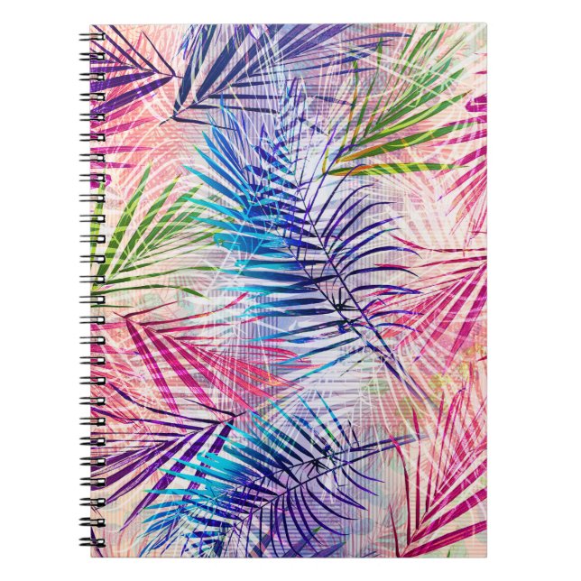 Carnet Motif de basculement Feuilles d'aquarelle Abstrait (Devant)