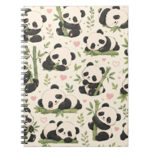 Carnet Motif de bébé panda mignon  