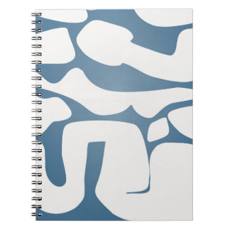 Carnet Motif de blob Abstrait en bleu gras