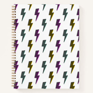 Carnet Motif de boulon de foudre Neon vintage