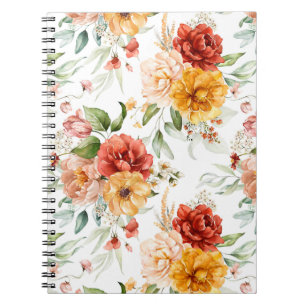 Carnet Motif de bouquet de fleurs Red Peony
