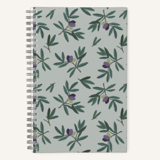 Carnet motif de branche d'olivier