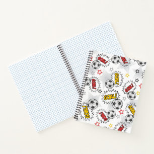Carnet Motif de but de football de bande dessinée – Sport