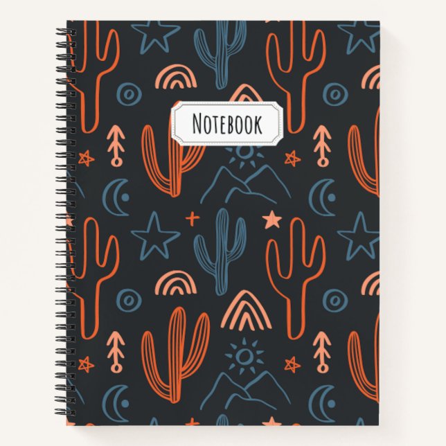 Carnet Motif de Cactus minimaliste été (Devant)