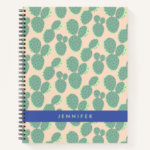 Carnet Motif de cactus vert et rose