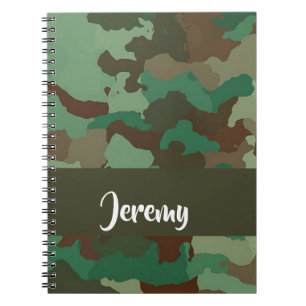 Carnet Motif de camouflage de nom personnalisé