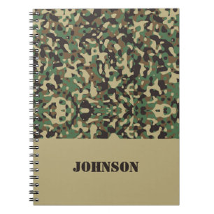 Carnet Motif de camouflage de nom personnalisé