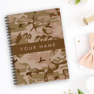 Carnet Motif de camouflage du désert, Votre nom, Personna