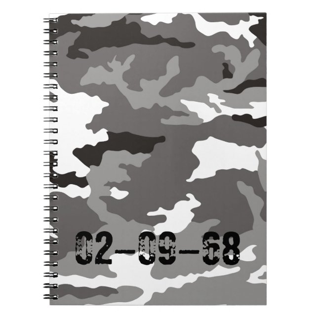 Carnet Motif de camouflage gris (Devant)