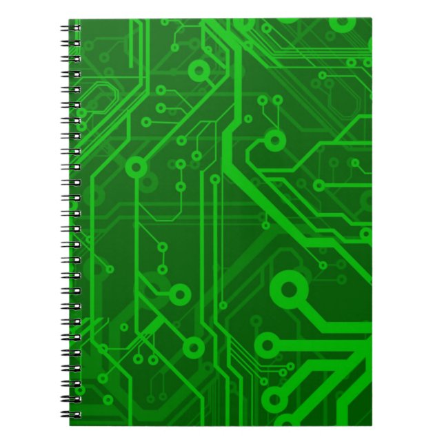 Carnet Motif de carte électronique de vert (Devant)